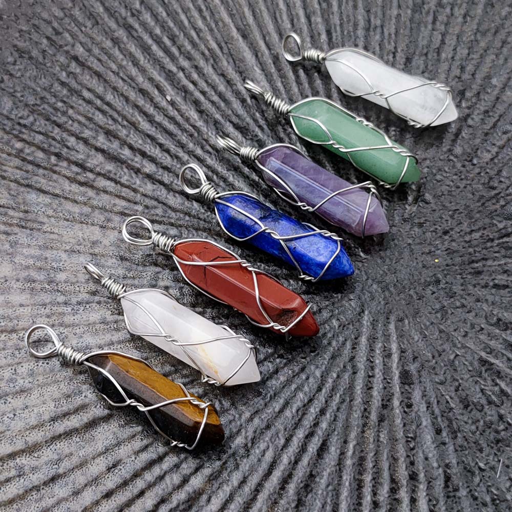 

Natural Stone Hexagon Prism Charms Chakra Pendants lapis lazuli opal pink Quartz Rock Crystal Pendants Clear Chakras Gem Stone fit necklace making assorted