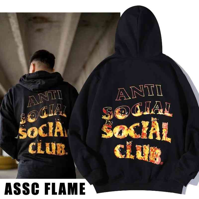 New ASSC fire inside 2021aw flame brushed casual loose Hoodie for men and women in autumn winter-image-740892297