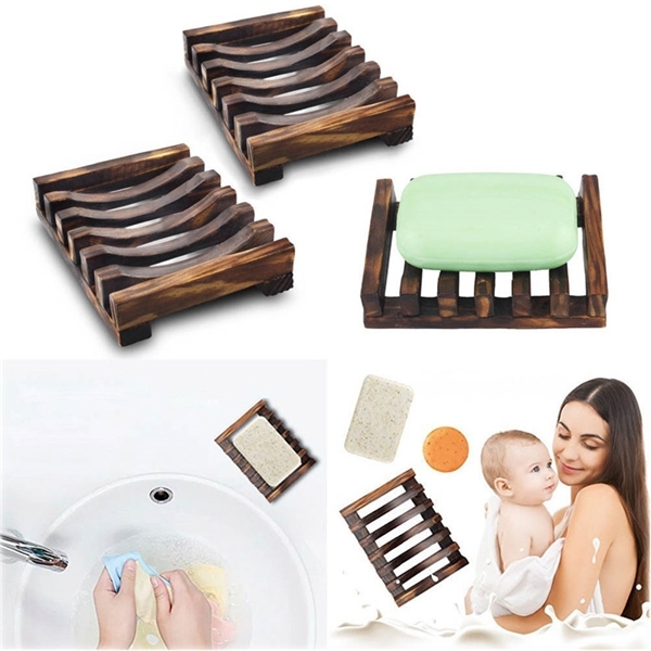 

Natural Wooden Bamboo Dish Tray Holder Storage Soap Rack Box Container for Bath Shower Plate Bathroom