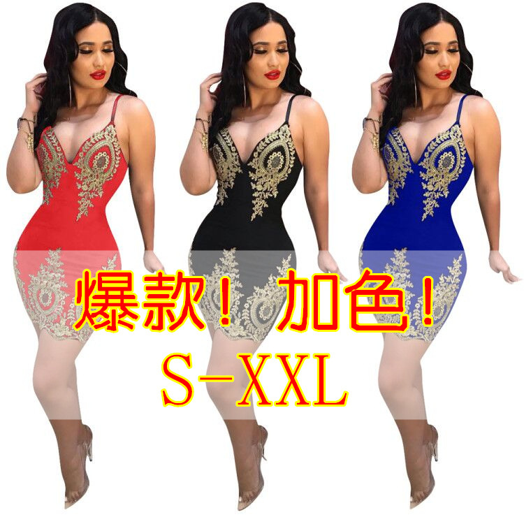 

2021 New Spring Summer Women Sexy Party Es Vestidos Plus Size v Neck Strap Floral Bodycon Pclb, Red