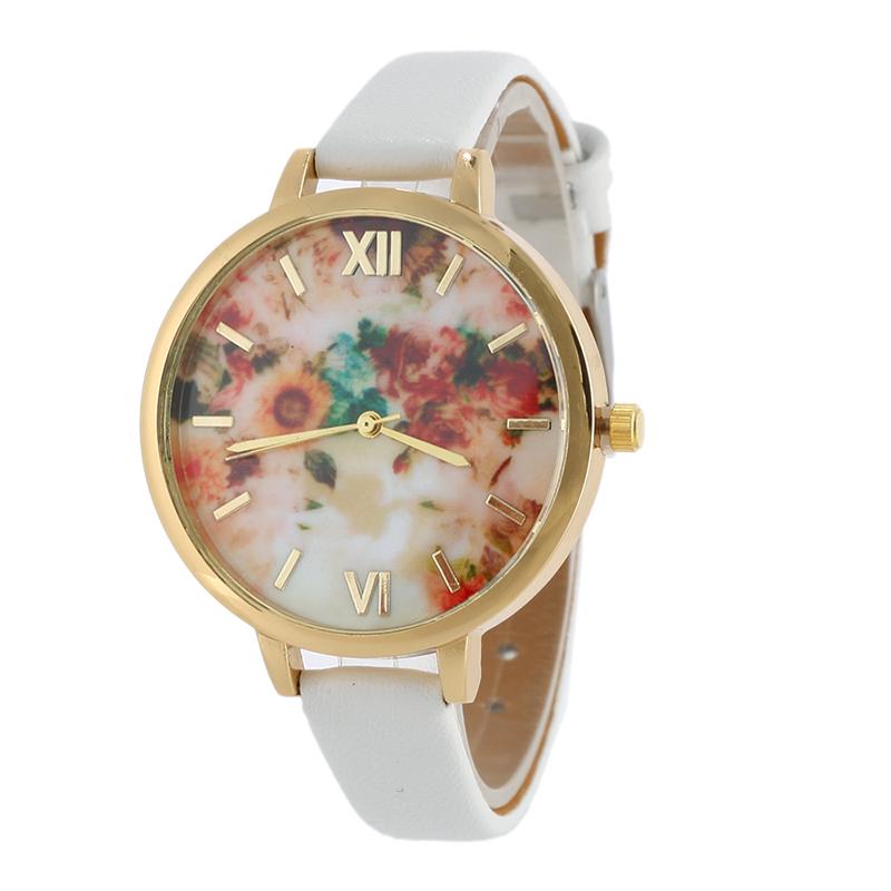 

Wristwatches 2021 Fashion Womens Watch Girls Casual Flower Dial Leather Band Quartz Wrist Watches Female Clocks Montre Femme Relogio Feminin