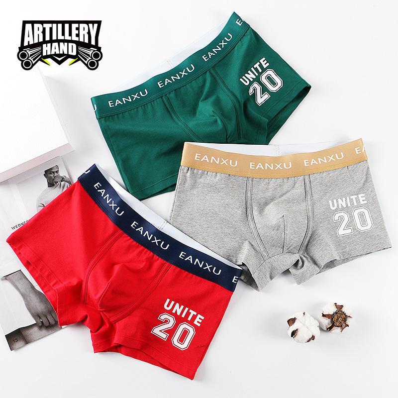 

Underpants 2021 Men's Underwear Cotton Adult Solid Color Waist Breathable Fashion Comfortable Boyshort, Black