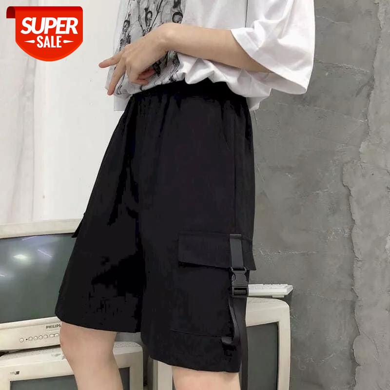 

casual pants women summer high waisted suit trousers straight wide leg streetwear pant solid knee length plus size clothing #wO9R, Black;white