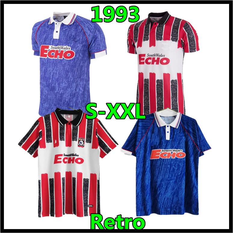 

Top quality Welsh Cup wales Cardiff Soccer Jersey 1993 1994 home Away city Retro Footballs Shirtss 93 94 Scott Young Nathan Blake classic vintage football shirts, 93/94 away