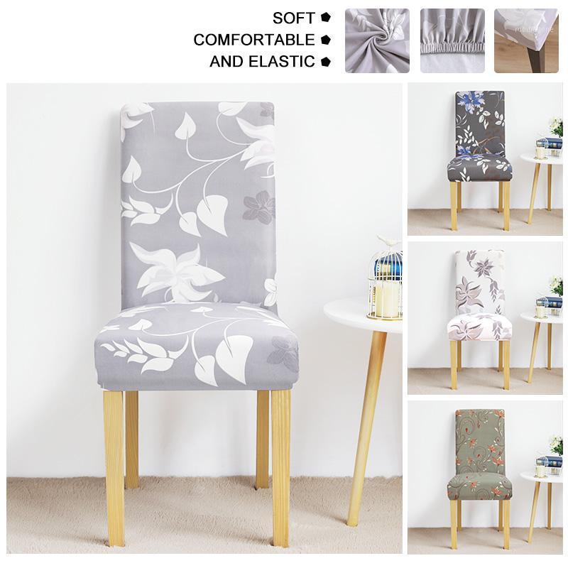 

Chair Covers Printed Flower Elastic Cover Stretch Spandex Removable Washable Dining Seat Home Banquet Restaurant