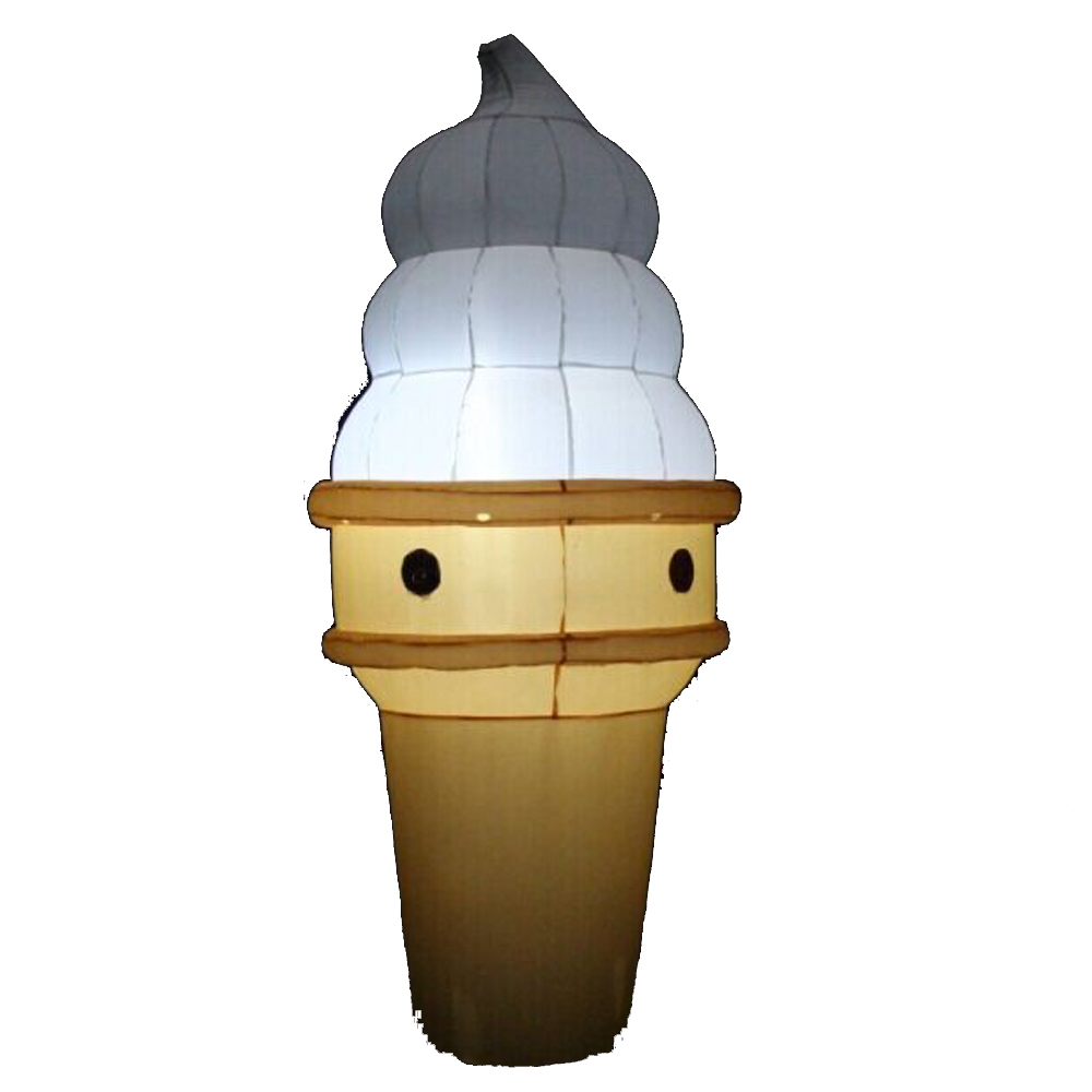 Outdoor giant inflatable ice cream cone with led lights for shop advertisement LOGO printable-image-710585368