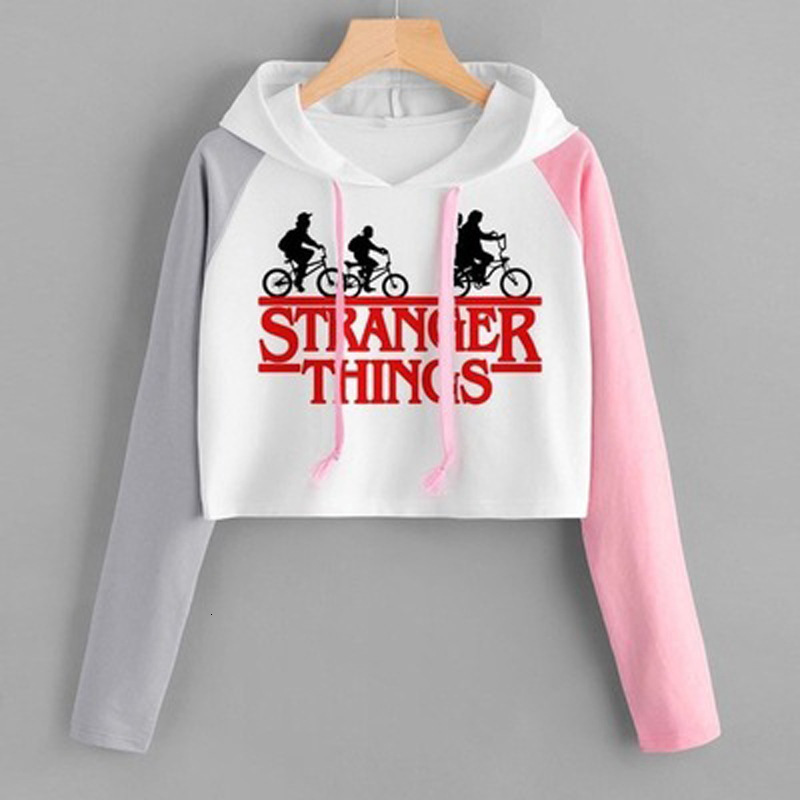 

2021 New Stranger Things Women Summer Top Hoody Long Sleeve Hooded Crop Hoodies Sweatshirts Pink Clothing Womens Cropped Hoodie M8mj, 31