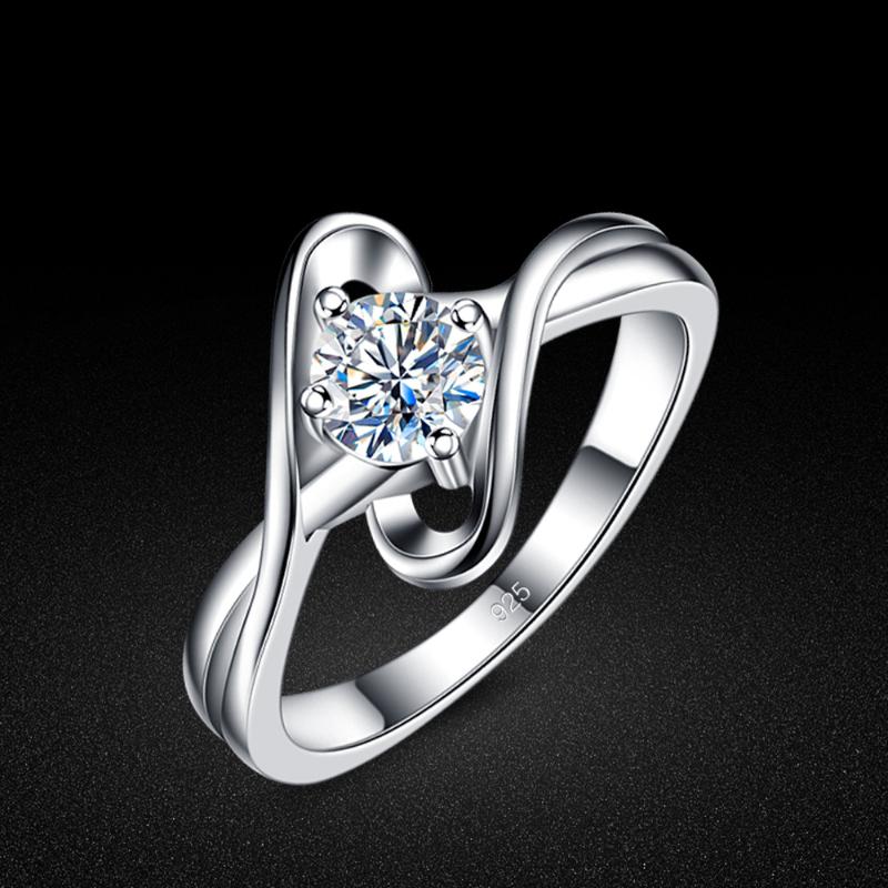 Cluster Rings Noble Women's 100% 925 Sterling Silver Ring Cubic Zircon Charm Jewelry Wedding Anniversary Gift With Box-image-721320204