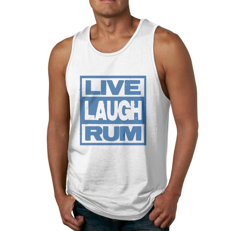 

Men' Tank Tops Live Laugh Rum Sleeveless Top T-Shirt Casual Gym Vest Tee, White;black