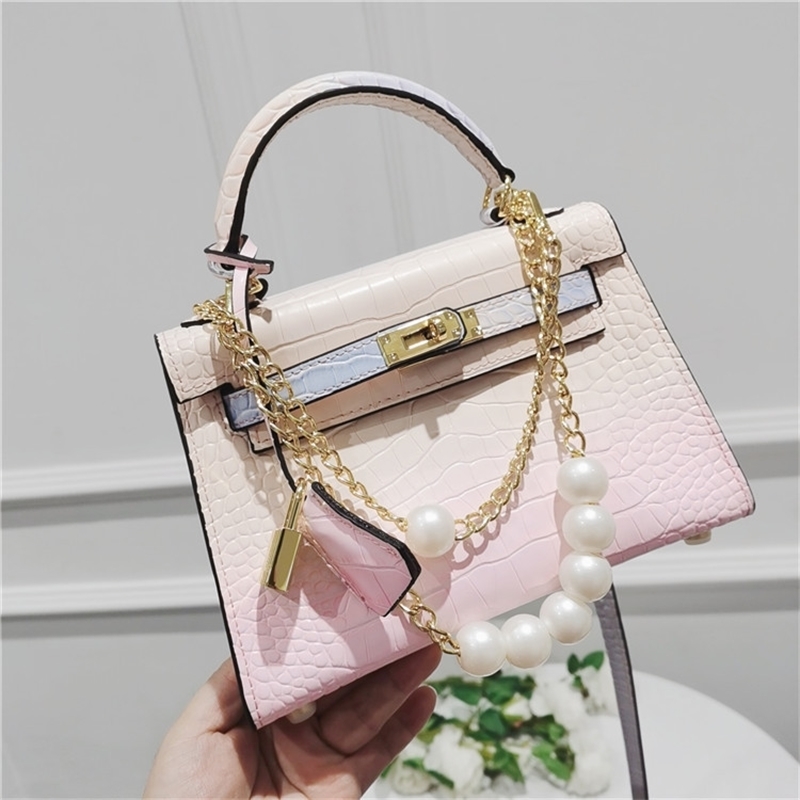 

Women Luxurys Designers Bags 2021 Factory II color gradient contrast portable One Messenger pearl Designer Handbag Handbags Totes Crossbody Bag