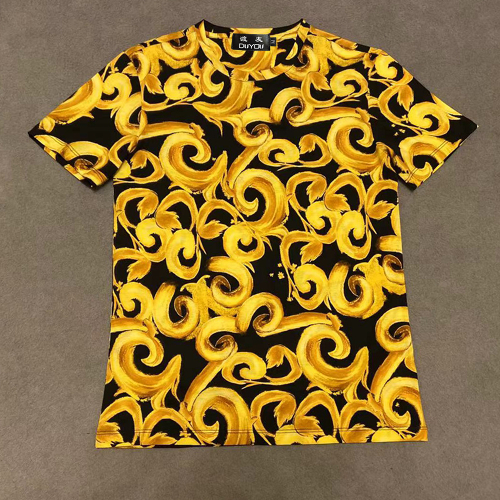 

2021 New Summer Short Sleeve t Shirt Plants Printed Men T-shirt Men's Brand Clothing Cotton Tshirt for Male At88, Green