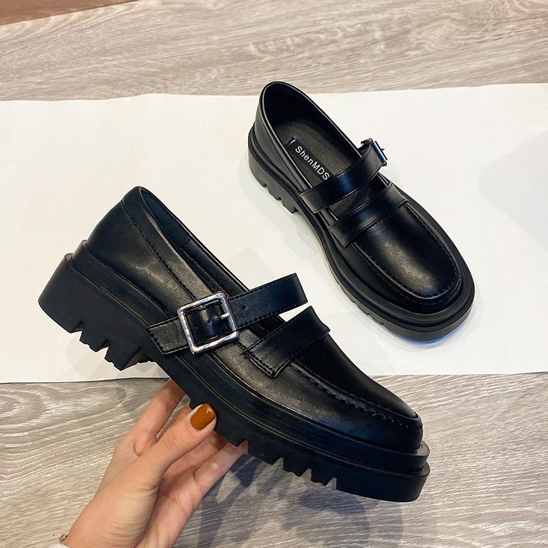 

Woman Pumps Shoes for Women Sneakers Woman 2021 Spring Platform Heels Women's Shoes Rubber Sole Black Loafers Womens Fashion New