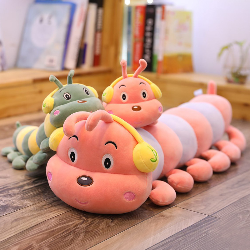 

Musical note earmuffs caterpillar hug sleeping doll long pillow pillow plush toy girl gift large doll