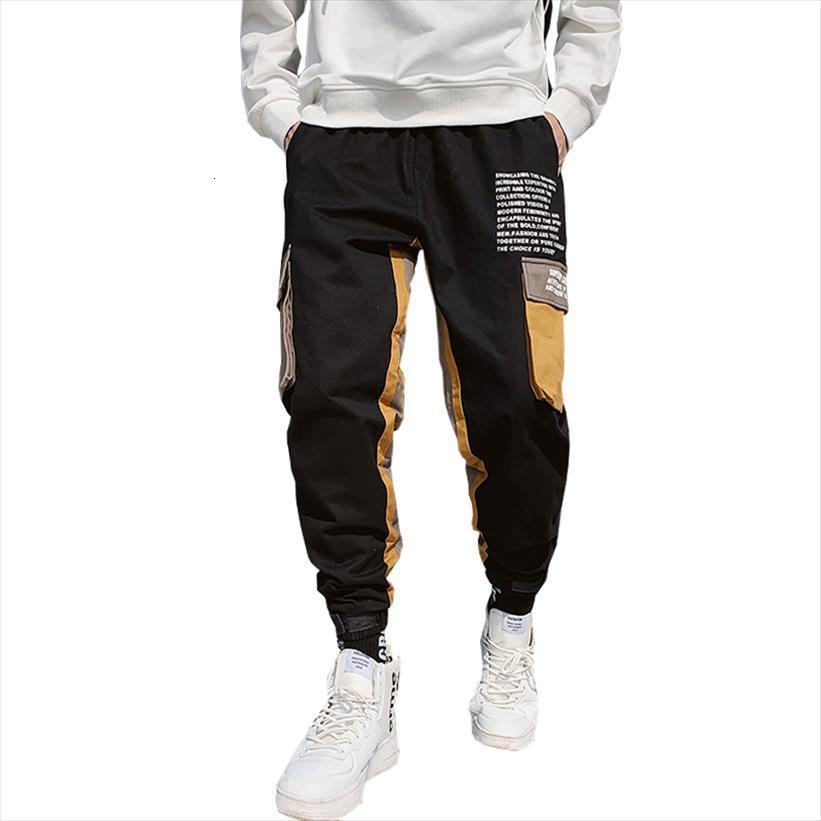 

black joggers casual ribbons women pants big pockets harem cargo male spring streetwear overalls sweatpants