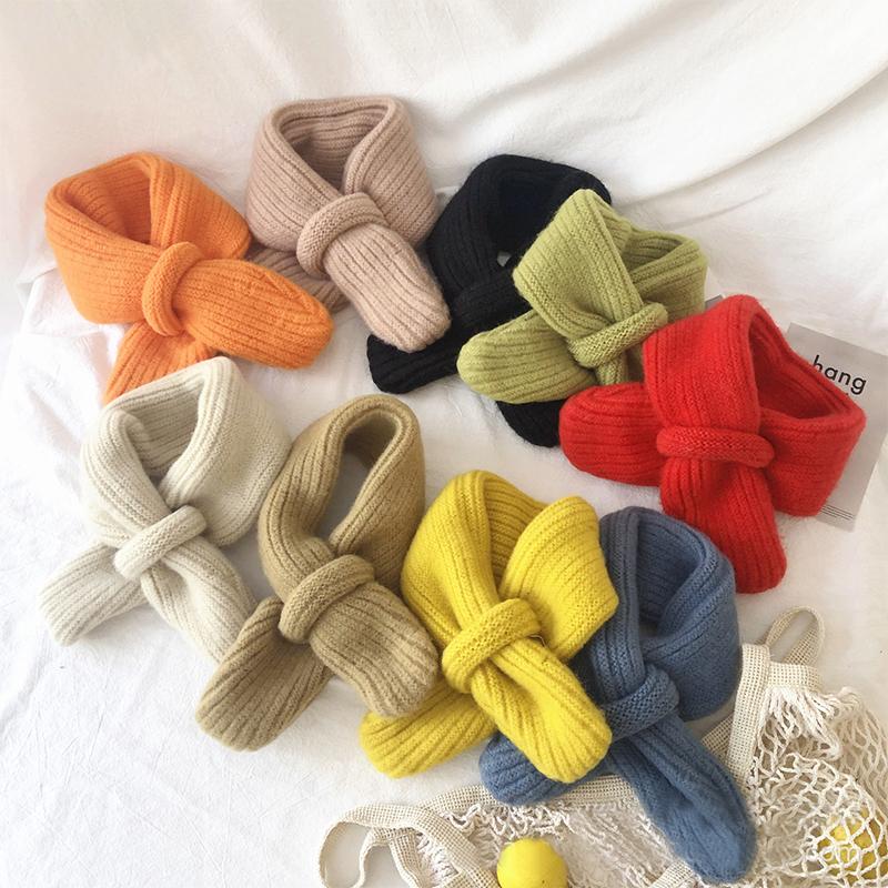 

Scarves Brand 70cm*8cm Knitted Scarf For Children Baby Korean Style Outdoor Warm Autumn Winter Wool Collar
