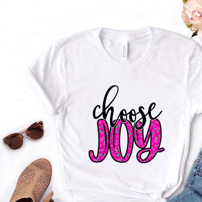 

women t shirt choose joy floral tshirt women short sleeve o neck loose t shirt ladies causal tee shirt clothes, White
