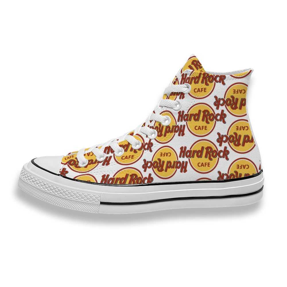 

Custom Printed Hard Rock Cafe Restaurant Logo Sneakers High Unisex Mens Womens Running Shoes Skateboard DIY Trainers Canvas Casual Shoe, Others