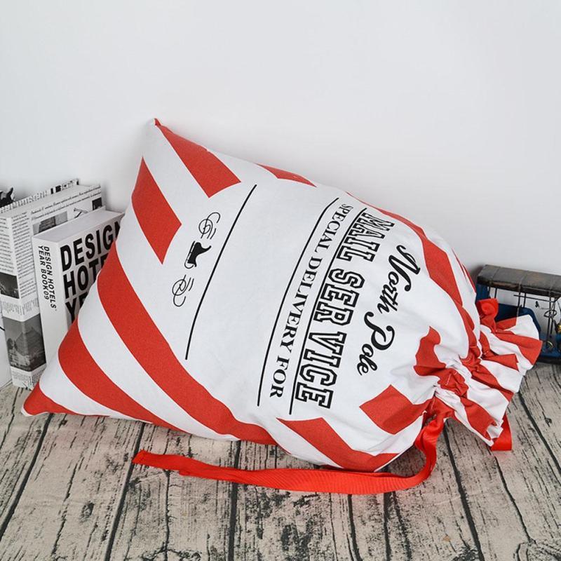 

Christmas Decorations Nice Striped Envelop Red Drawstring Canvas Santa Sack Vintage Gift Bags Bag