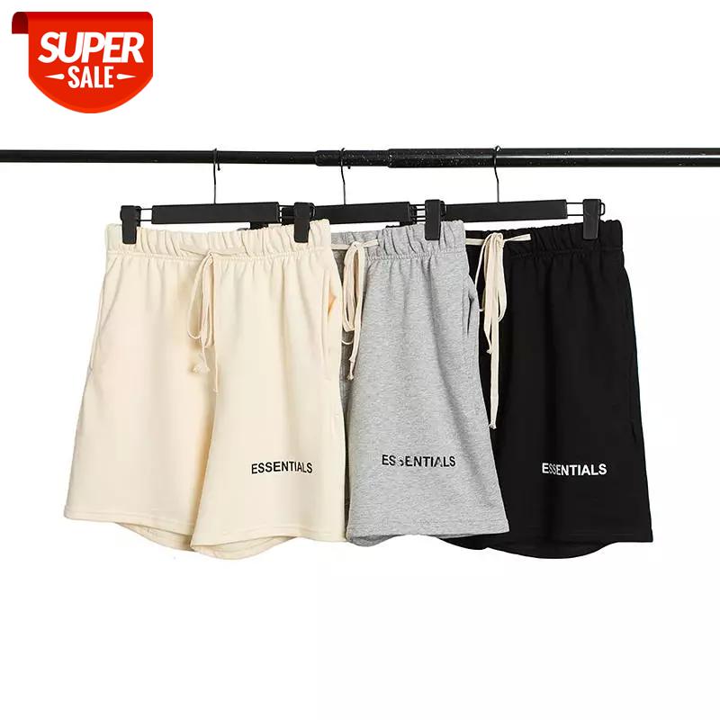 

Essentials Terry Shorts Men and Women Apricot Loose Design Hip-hop Skateboard Short Pants #yj2u, Black