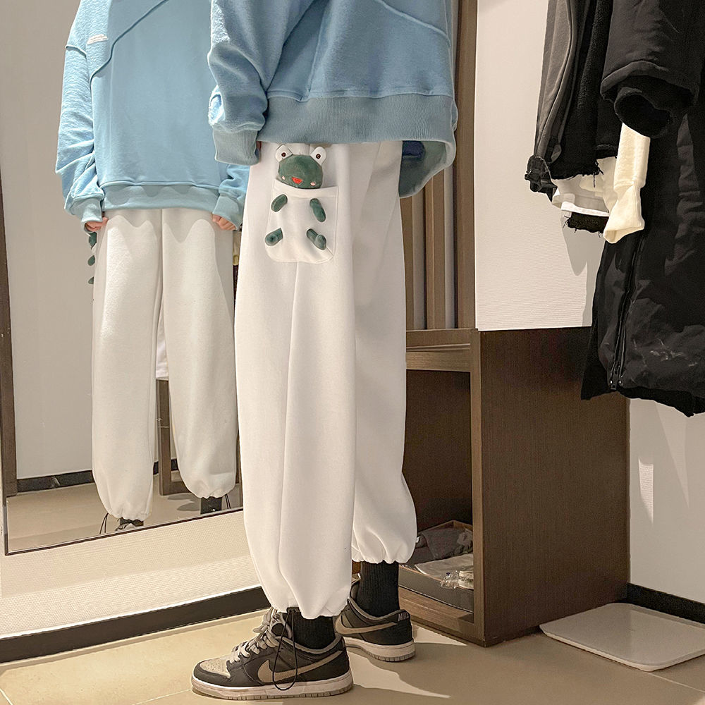 

2021 New Winter of Stuffed Men Hare Hip Hop Leisure Casual Pants Streetwear Runners M-5xl Sweatpants Fsbd, White