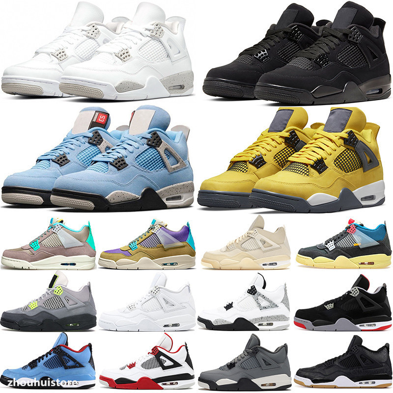 

Jumpman 4s basketball shoes 4 White Oreo university blue Black Cat Taupe Haze Cactus Jack Sail Men Desert Moss Sports Women Sneakers Trainers, Metallic orange