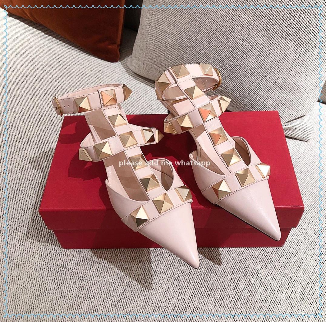 2021S High quality Classic women shoes Catwalk style rivet sandals Arrived European Station Fashion Matching Spring and Fall Sales with box
