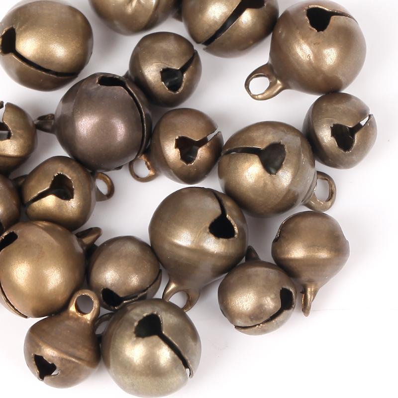 

Charms 6 8 10 12 14mm Copper Bell Metal Loose Beads Small Jingle Bells For Crafts DIY Key Earrings Necklace Bracelet Pendants, Bronze;silver