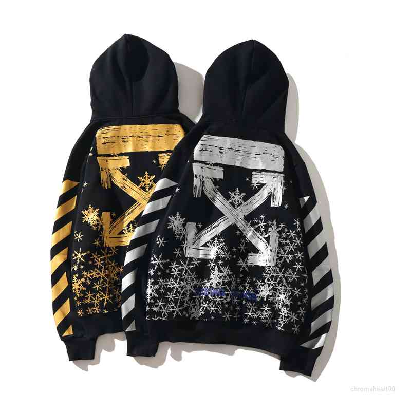 

Men's Hoodies Sweatshirts Chao Brand Sier Gold Stamping Fireworks Printing Plush Women's Hooded Sweater, Black