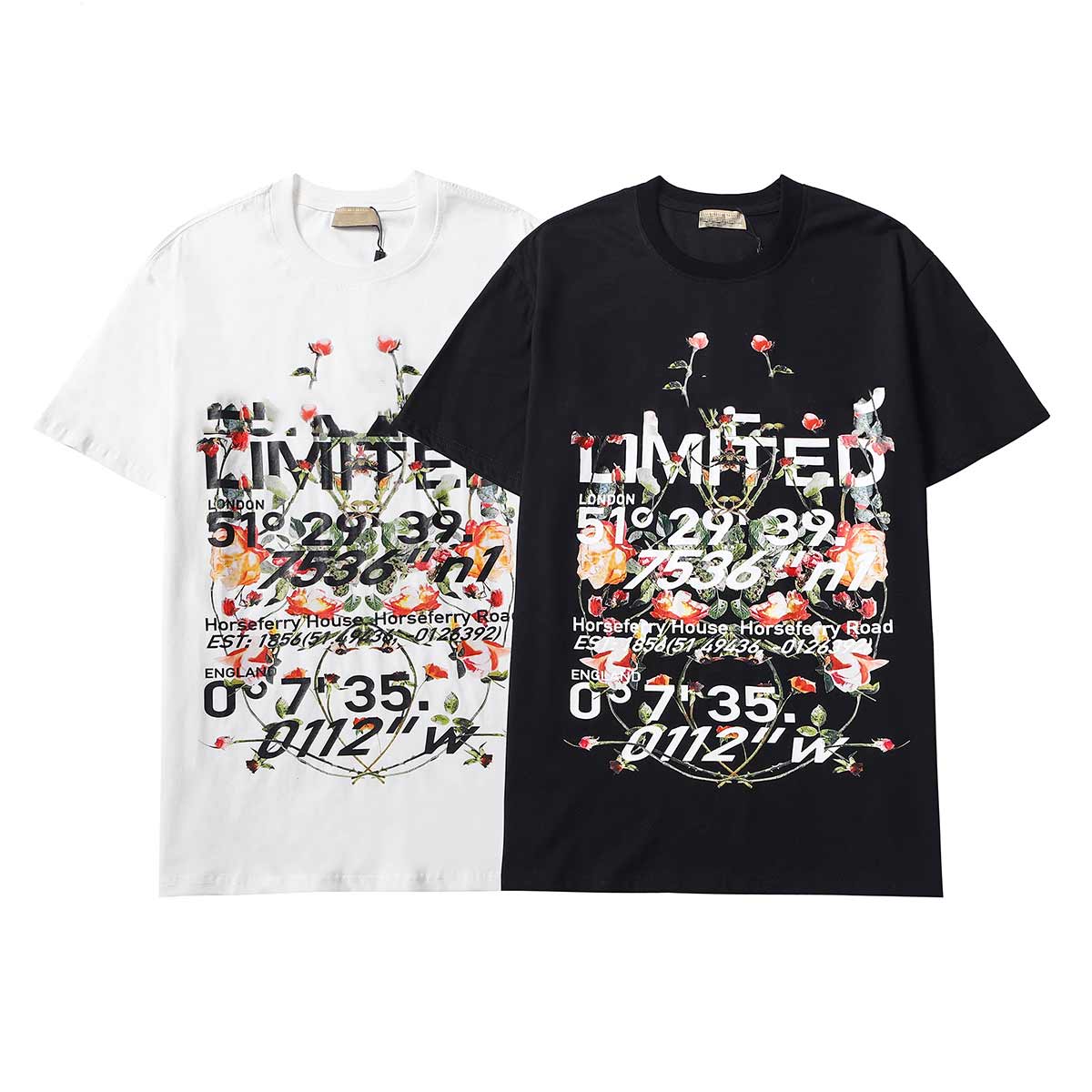 

Men Women T Shirts high quality casual fashion pure cotton printing black white men's and women's T-shirt SIZE M-2XL B1, White;black