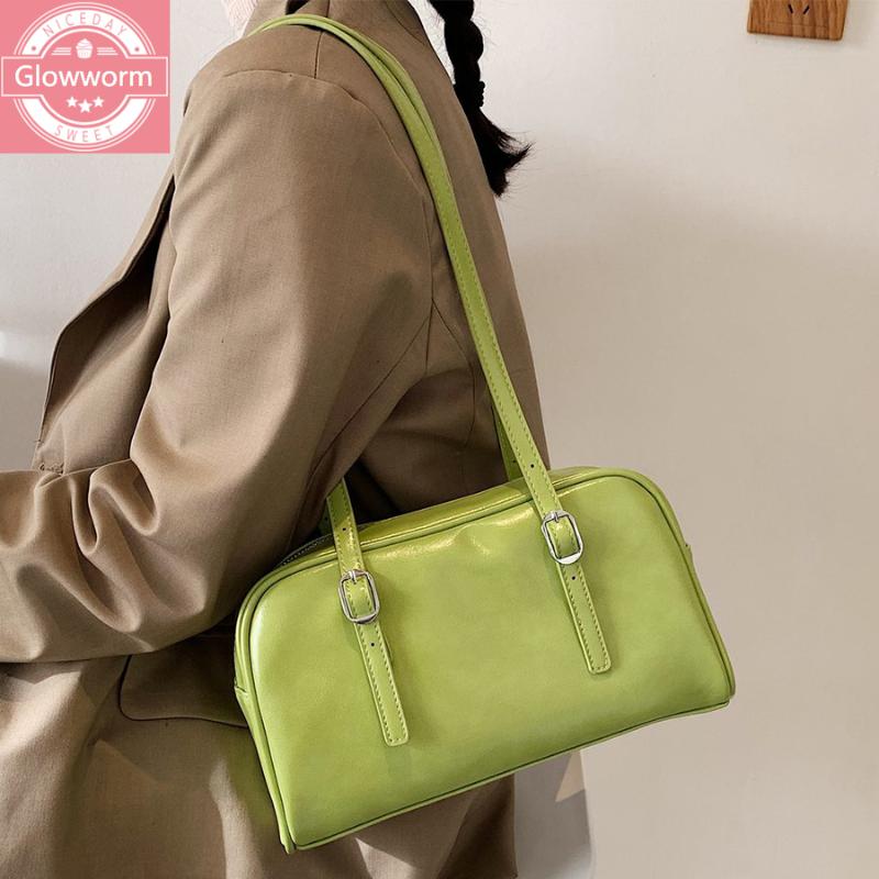 

Fashion Solid Color Top Handle Bag Women Casual Designer Shoulder Bags Vintage Bostonbag Luxury Simplicity Ladies Handbag 2021, Black