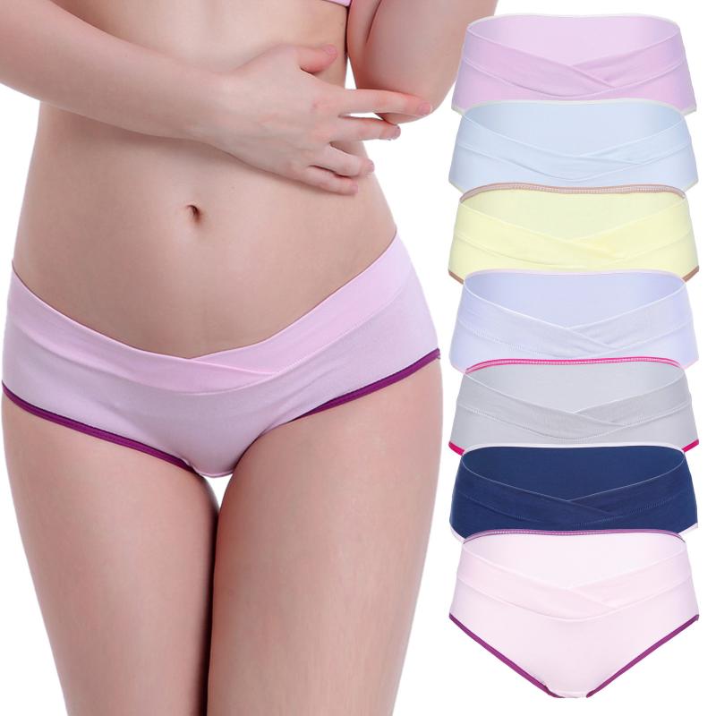 

Cueca maternidade Ladies Low-Waist Seamless V-shaped Solid Briefs Soft Cotton Comfortable And Breathable Maternity Underwear, Db