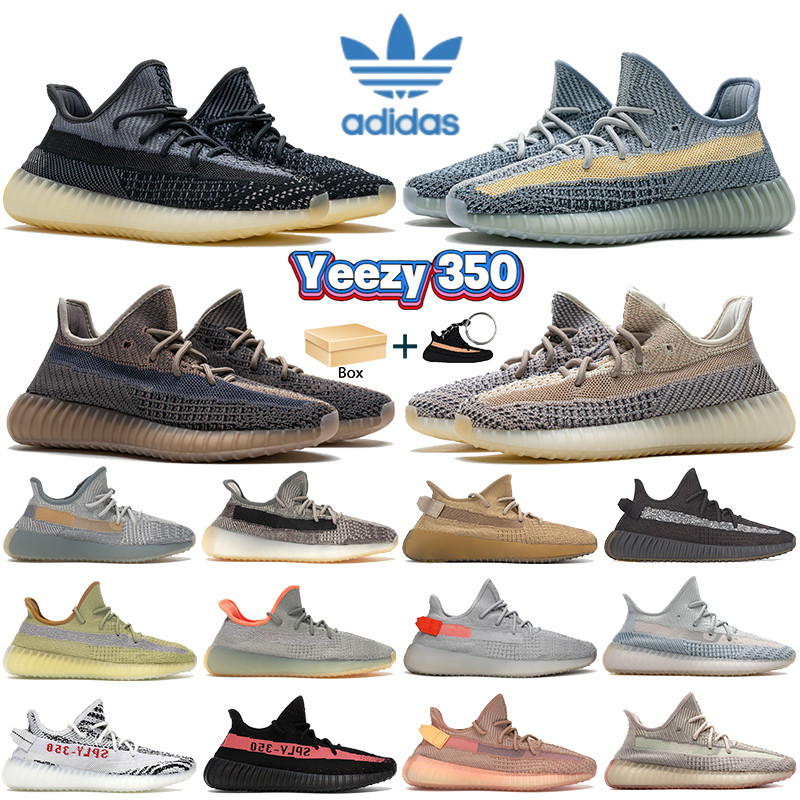 

Adidas Yeezy 350 Ash stone blue pearl carbon reflective running Shoes sand taupe fade Cinder earth tail light zyon cloud white men women sneakers, 49-bubble wrap packaging