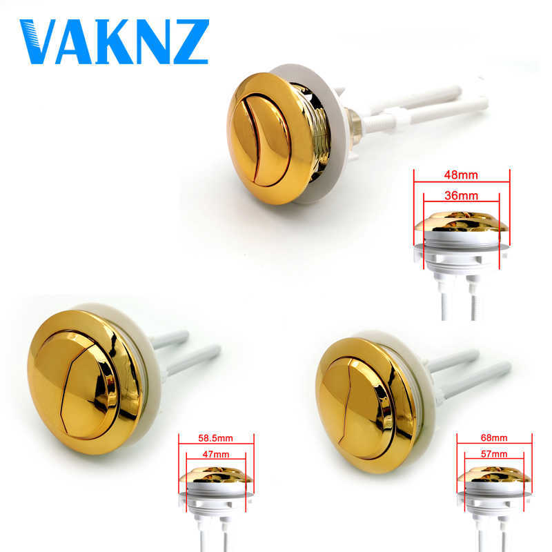 

Dual Flush toilet tank Gold colour 38mm/48mm/58mm Button Round shape Toilet Push Buttons Bathroom Accessories 210727