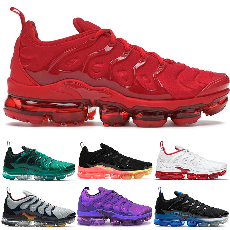 

hotsale tn plus running shoes for men women Triple Black White Cherry Fresh Atlanta Hyper Blue #14 Bred Pure Platinum mens trainers sport sneakers size 36-47, Midnight blue