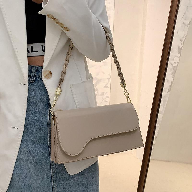 

New Solid Color Leather Crossbody Bags For Women 2021 Travel Handbag Fashion Simple Shoulder Simple Bag Ladies Handbags, Black