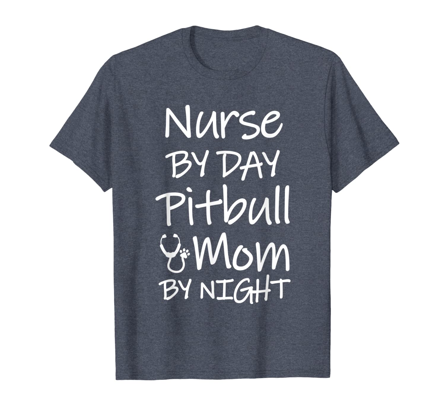 

nurse by day pitbull mom by night shirt pit bull rn lvn gift, White;black