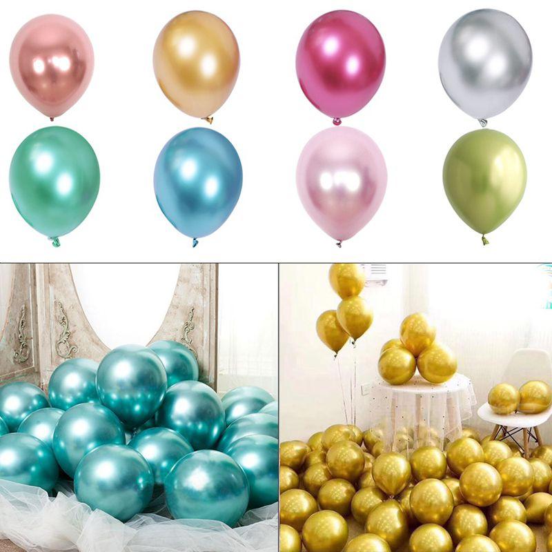 

Party Decoration 50pcs 10inch Glossy Metal Pearl Latex Balloons Thick Chrome Metallic Inflatable Balllon Globos Birthday Wedding
