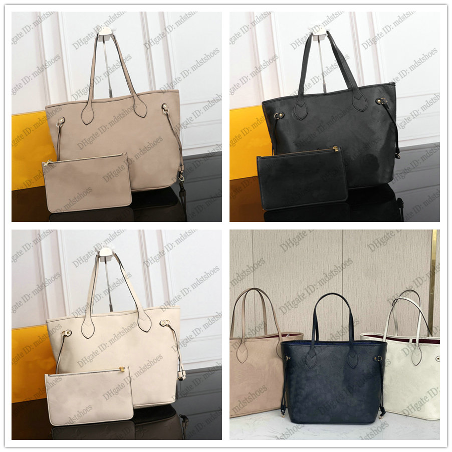 

MM Tote Luxurys Composite Bags Leather Handbag Womens Designer Shopping Bag with Pouch Wallet Clutch 2 Pcs 2Set M45685 M45686