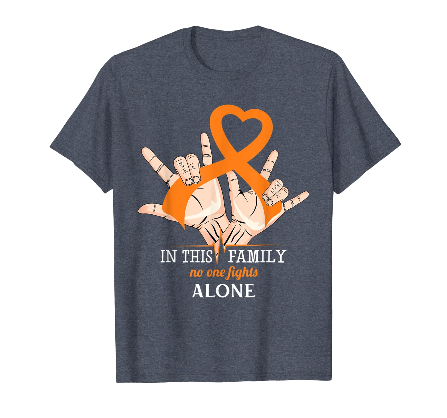 

in this family no one fights alone leukemia shirt, White;black