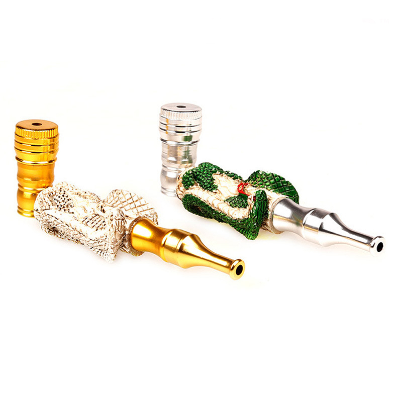 

Metal detachable resin cobra style aluminum alloy smoking pipe with animal pattern smoke pipes