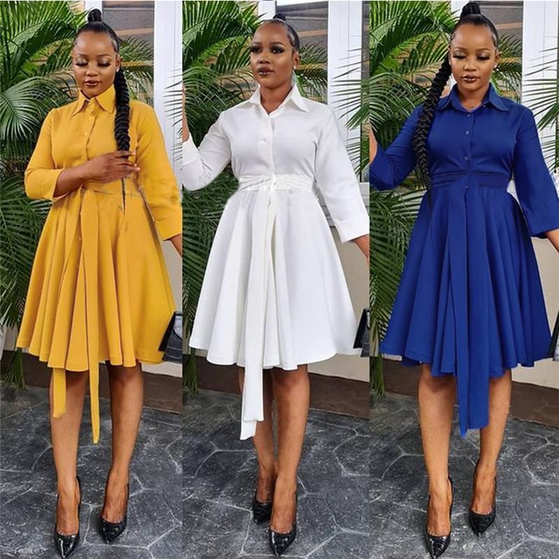 

Casual Dresses Autumn Solid Mini Dress Full Sleeve Sexy Club Fit And Flare Elegant Office Vestidos Femme, Blue