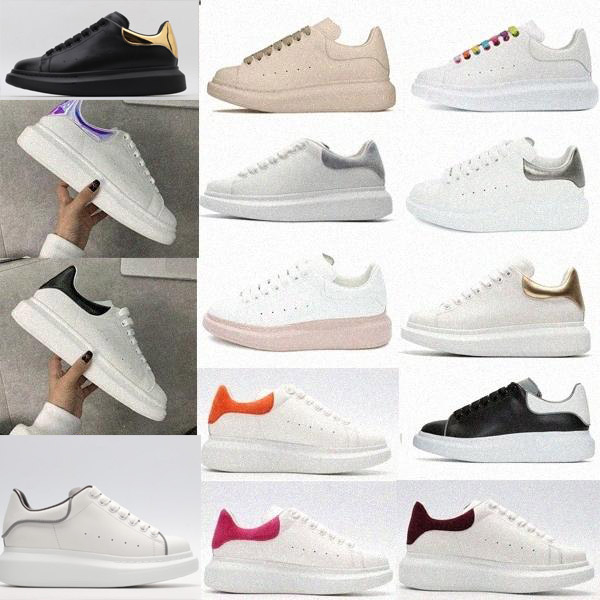 

designer fashion shoes sneakers ll alexander Leather Lace Up Platform Oversized Sole White Black ok mcqueens mcqueen mqueen ok