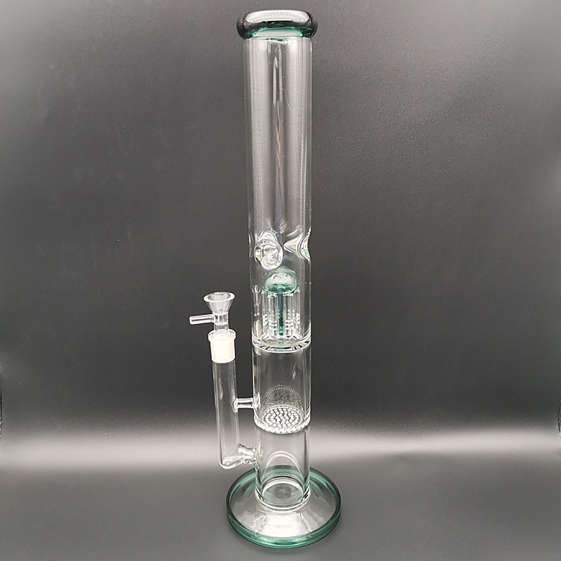 

2021 hookah Pyrex Water Bongs 17'' 14.2mm male Joint Beaker Bong aqua