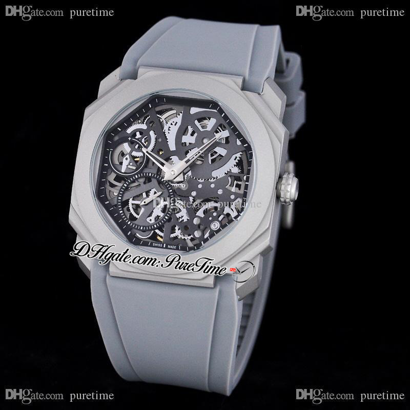 

OCTO Finissimo 102946 Titanium Steel Skeleton Dial Automatic Mens Watch Gray Rubber Strap 5 Styles 2021 Puretime Z0910b2, Enhanced waterproof service