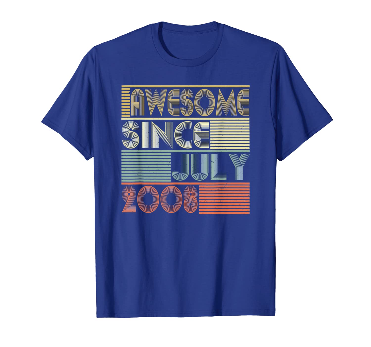 

Awesome Since July 2008 Shirt 11th Birthday Kids Mom Dad T-Shirt, White;black