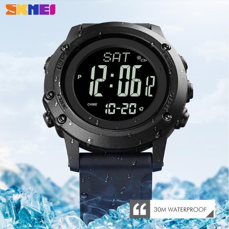 

Fashion Men Digital Watches Weather Thermometer Male Wristwatches Waterproof Sports Outdoor Calories Electronic Clock, Black watch