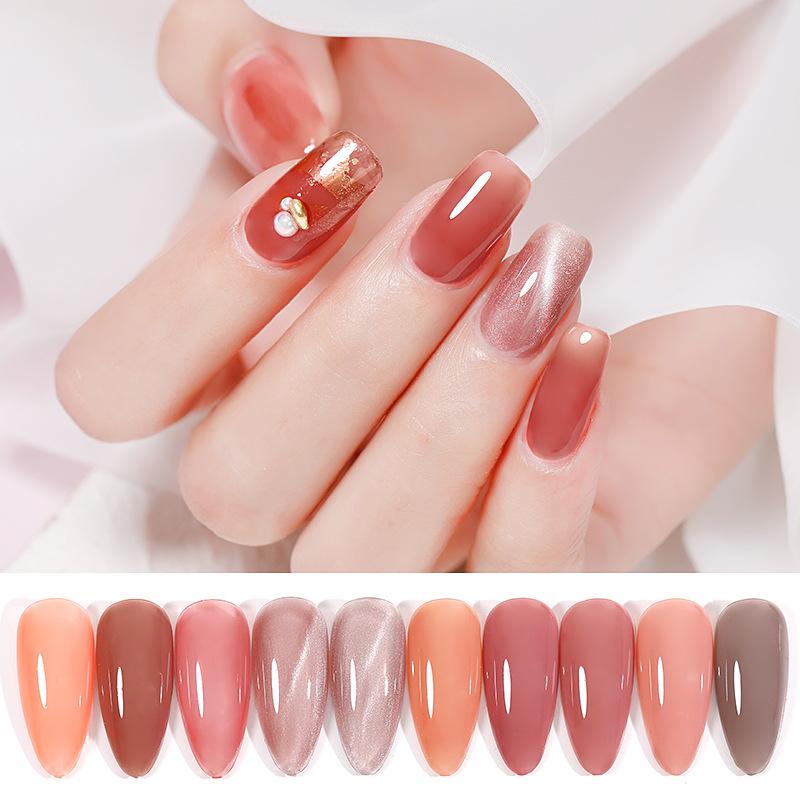 

Nail Gel Fashion 16 Colors Translucent Nude Pink UV Polish 7.3ml Nails Art Skin Vernish Lacquer Cat Eye Varnish, Pomelo 02