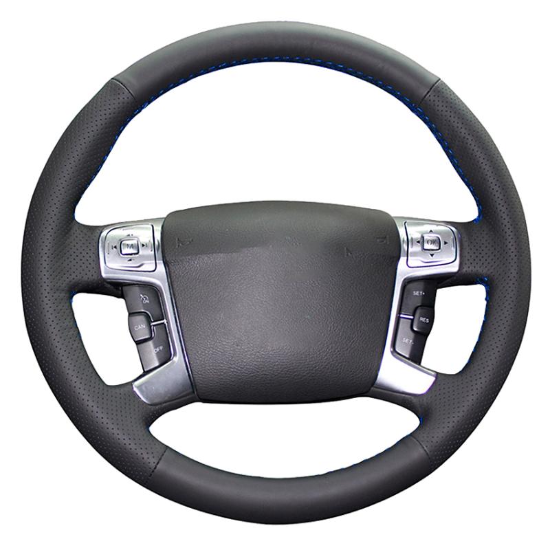 

Steering Wheel Covers Black Genuine Leather Hand-stitched Car Cover For Mondeo 4 2007-2013 S-Max 2006-2011 Galaxy 2011-2021
