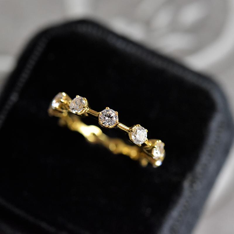 

Wedding Rings Cute Female Simple Crystal One Ring Charm Yellow Gold Silver Color Engagement Luxury Zircon For Women, Slivery;golden