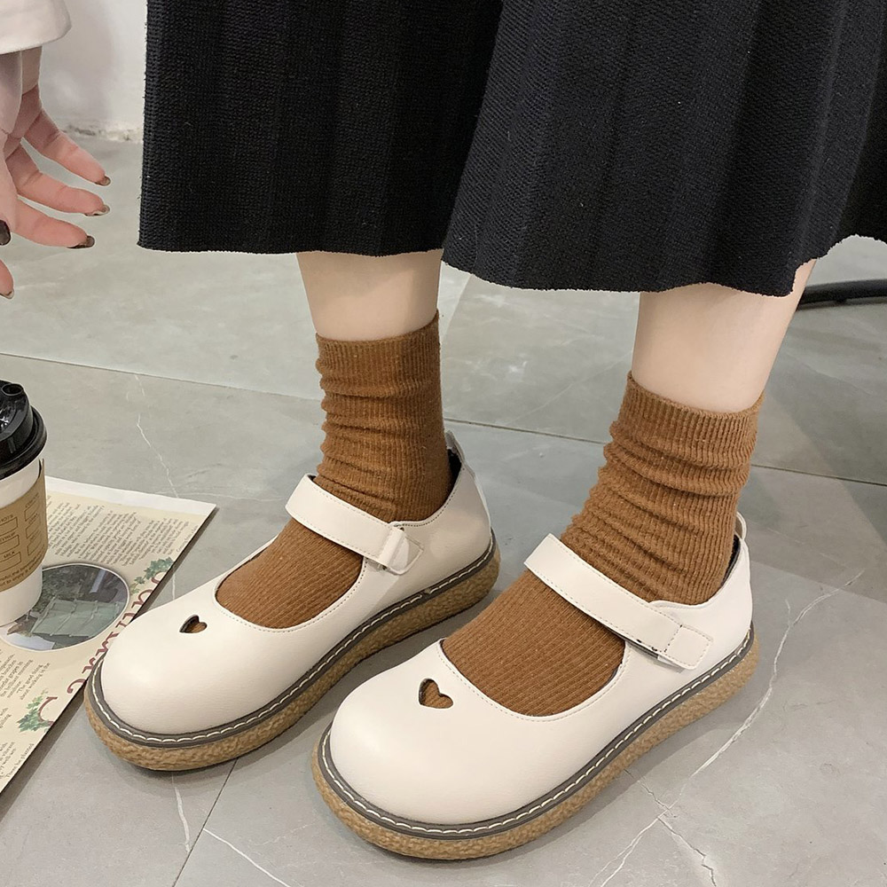 

Japanese School Student Shoes College Girl Student Sweet lolita Shoes JK Uniform Shoes Mary Jane low heel lolita sneakers, Black